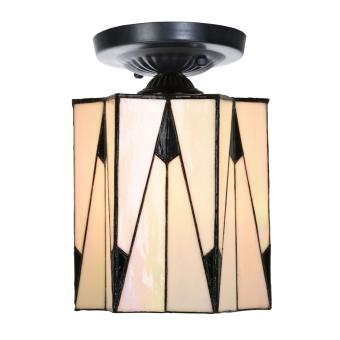 Tiffany plafonnière zwart met French Art Deco