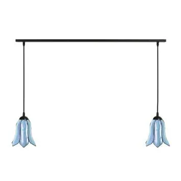 2 x Tiffany Gentian Blue aan plafondbalk