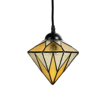 3 x Tiffany Aiko Yellow aan plafondbalk