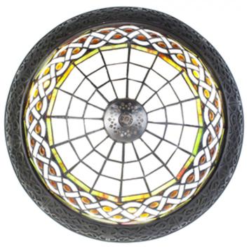 Plafondlamp Tiffany 6266 - Ø 38 cm Bruin Beige Glas Rond