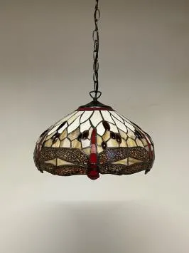 Tiffany hanglamp Ø 40cm Beige Dragonfly