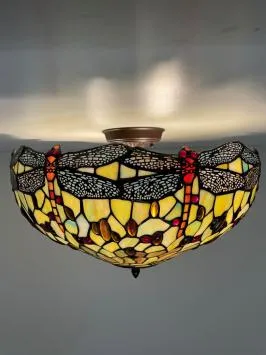 Tiffany plafondlamp Dragonfly Green  50 Flow