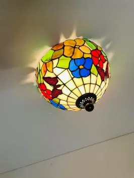 Tiffany Plafondlamp Ø25cm Papilio - 80