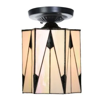 Tiffany plafonnière zwart met French Art Deco