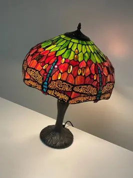 Tiffany tafellamp Dragonfly red 40-9319