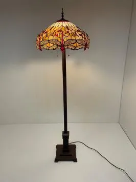 Tiffany vloerlamp 49cm Beige Dragonfly Base